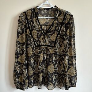 Suzy Shier - Sheer Paisley witchy Top